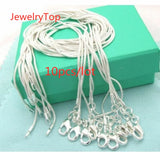 10PCS 16-30in 925 Sterling Silver Snake Chain Necklace Jewelry Wedding Pendant