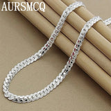 925 Silver 6mm Chain Necklace for Wedding Engagement - 8/18/20/22/24 Inch