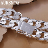 Luxury Women's Sterling Silver Bracelet - 10MM Square Gem