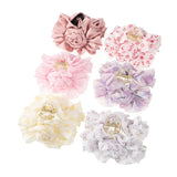 Silk Chiffon Flower Hair Claw Ponytail Holder Barrettes Hair Claws For Women
