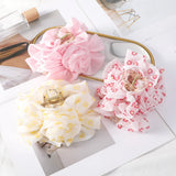 Silk Chiffon Flower Hair Claw Ponytail Holder Barrettes Hair Claws For Women