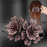 Women's Rhinestone Flower Hair Claw Clip