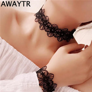 Lace Hollow Out Choker Set Gothic Necklace