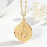 AYAT AL KURSI Islamic Calligraphy Necklace Personalized Pendant Stainless Steel