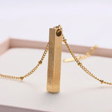 AYATUL KURSI 3D BAR NECKLACE Muslim Stainless Steel Jewelry