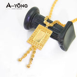 AYONG Dubai Necklace 21k Plated Vintage Pendant Chain Bridal Wedding Choker