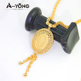 AYONG Dubai Necklace 21k Plated Vintage Pendant Chain Bridal Wedding Choker