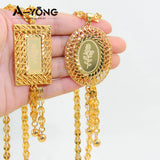 AYONG Dubai Necklace 21k Plated Vintage Pendant Chain Bridal Wedding Choker