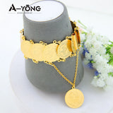 AYONG Totem Coin Bracelet 18k Plated Cuff Bangles