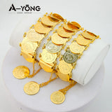 AYONG Totem Coin Bracelet 18k Plated Cuff Bangles