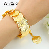 AYONG Totem Coin Bracelet 18k Plated Cuff Bangles