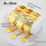 AYONG Totem Coin Bracelet 18k Plated Cuff Bangles