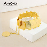AYONG Totem Coin Bracelet 18k Plated Cuff Bangles