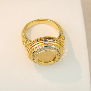 AYONG Totem Coin Rings 18k Plated Zircon Middle East Jewelry