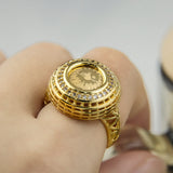 AYONG Totem Coin Rings 18k Plated Zircon Middle East Jewelry