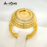 AYONG Totem Coin Rings 18k Plated Zircon Middle East Jewelry