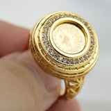 AYONG Totem Coin Rings 18k Plated Zircon Middle East Jewelry