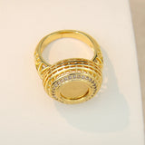 AYONG Totem Coin Rings 18k Plated Zircon Middle East Jewelry