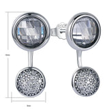 925 Silver Elegance Earrings Clear CZ Crystals Women Wedding Jewelry