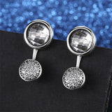 925 Silver Elegance Earrings Clear CZ Crystals Women Wedding Jewelry
