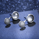 925 Silver Elegance Earrings Clear CZ Crystals Women Wedding Jewelry