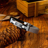 Stainless Steel Mesh Bracelet Men Leather Bangle