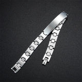 Engraved Stainless Steel Men's Charm Bracelet Punk Logo