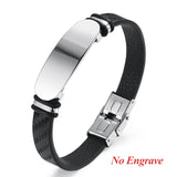 Engraved Name Leather Bracelet for Men, Vintage Gift