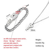 Key Jewelry Lock & key Lover Jewelry Wide Men Bracelet Chain Bracelets Drop