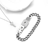 Key Jewelry Lock & key Lover Jewelry Wide Men Bracelet Chain Bracelets Drop