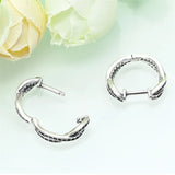 925 Sterling Silver Female Hoop Earrings Classic Silver Jewelry