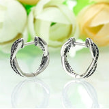 925 Sterling Silver Female Hoop Earrings Classic Silver Jewelry