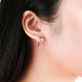 925 Sterling Silver Female Hoop Earrings Classic Silver Jewelry
