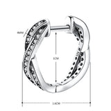 925 Sterling Silver Female Hoop Earrings Classic Silver Jewelry
