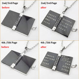 AZIZ BEKKAOUI Book Pendant Necklace Stainless Steel Valentine's Gift