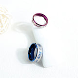King Queen Couple Rings Titanium Steel with Crown Engraving