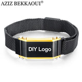 Men's Stainless Steel Name Bracelet Health Bangle