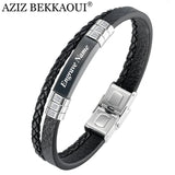 Customizable Leather Bracelet with Diamond Engraving