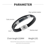 Customizable Leather Bracelet with Diamond Engraving