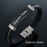 Men's Stainless Steel ID Bracelet Personalized Name Bangle