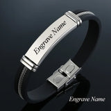 Men's Stainless Steel ID Bracelet Personalized Name Bangle