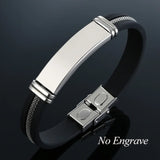 Men's Stainless Steel ID Bracelet Personalized Name Bangle