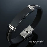 Men's Stainless Steel ID Bracelet Personalized Name Bangle