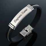 Men's Stainless Steel ID Bracelet Personalized Name Bangle
