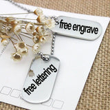 Men Jewelry Dog Tag Pendant Military Army ID Necklace