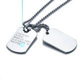 Men Jewelry Dog Tag Pendant Military Army ID Necklace