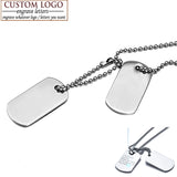 Men Jewelry Dog Tag Pendant Military Army ID Necklace