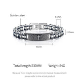Men Stainless Steel Link Chain Bracelet Engravable Cuff Wristband