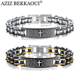 Men Stainless Steel Link Chain Bracelet Engravable Cuff Wristband
