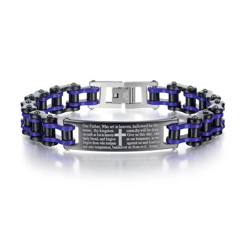 Men Stainless Steel Link Chain Bracelet Engravable Cuff Wristband